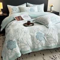 5D立体宽边牛奶绒被套单件150x200cm单独珊瑚绒加绒被罩200x230cm