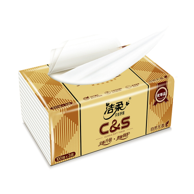 洁柔纸面巾(金尊软抽)100抽3层(6包装)