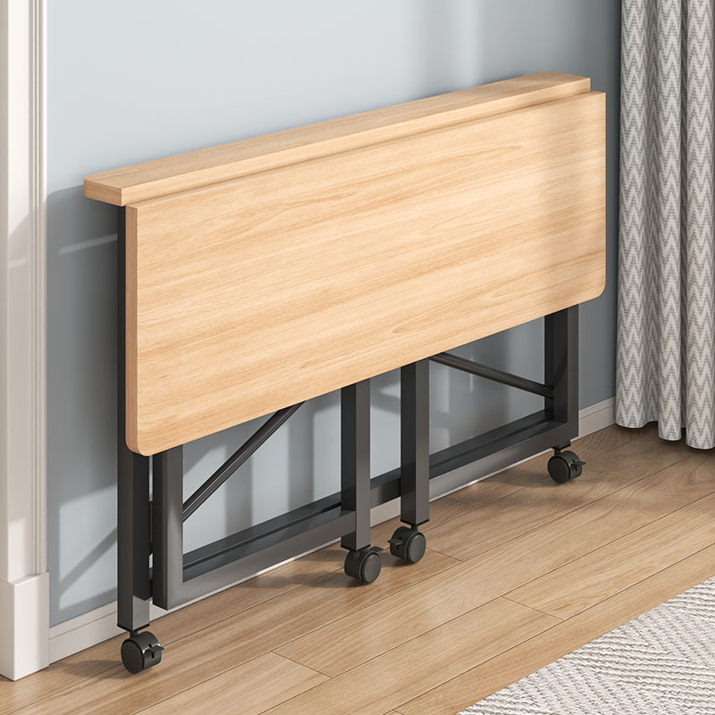 折叠书桌家用卧室电脑桌学生学习桌可移动带轮网红办公床边小桌子