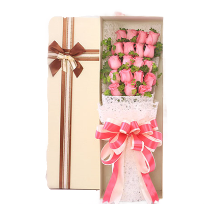 全国同城配送19朵粉玫瑰鲜花礼盒装速递全国舞钢林州卫辉沁阳孟州白山松原白城榆树延吉双辽集安图们敦化珲春公主岭北京鲜花店