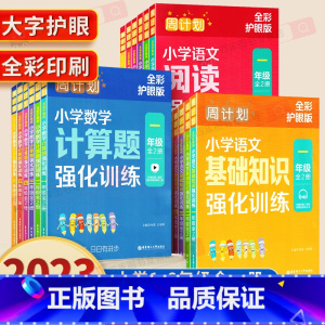 [全2册]数学计算题强化训练 小学一年级 [正版]周计划小学语文英语阅读强化训练100篇数学计算应用题一1二2三3四4五