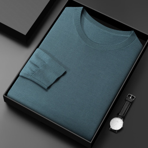 2025秋冬装100%纯羊毛绒品牌羊绒衫男圆领新款春秋打底衫针织毛衣圆领精纺羊绒爸爸装青年毛衣针织衫男毛衣纯羊毛衫男单穿