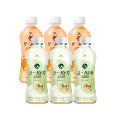 统一阿萨姆300ml*6瓶茉莉奶绿原味混合装奶茶休闲下午茶饮料整箱特价批