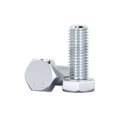 JIBIN/继彬 GB30 外六角螺栓 碳钢Q235 4.8级 镀白锌 全牙 M22×180 个