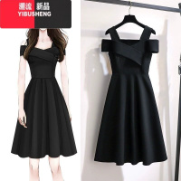 YIBUSHENG2024新款季女装大码桔梗法式礼服连衣裙女遮肚子显瘦红色a字裙