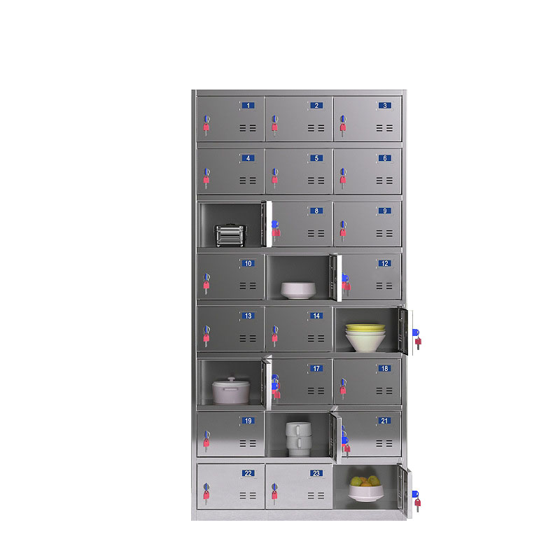 戴劲 201不锈钢碗柜餐盘柜食堂餐具收纳储存柜碗碟存放柜储物柜24门柜