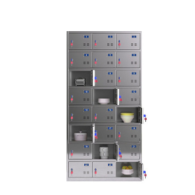 戴劲 201不锈钢碗柜餐盘柜食堂餐具收纳储存柜碗碟存放柜储物柜24门柜