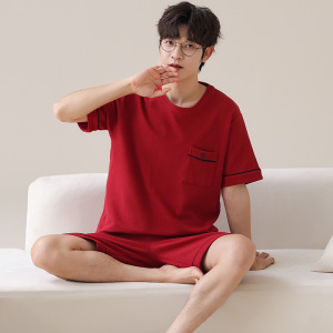新婚情侣睡衣夏季款短袖一男一女凉感棉质夏季吊带大码套装