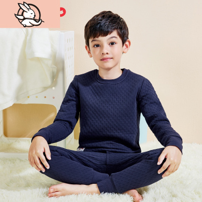 HUAYANGTU男童新款三层夹棉内衣套装加厚保暖秋衣秋裤棉中大儿童秋冬套装内衣童