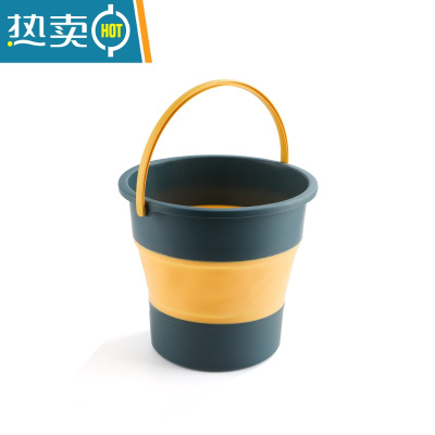敬平折叠水桶便携式旅行车用车载钓鱼桶家用大容量洗澡泡脚桶加厚塑料 中号蓝色