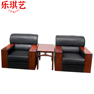 乐琪艺休闲沙发+茶几木质套