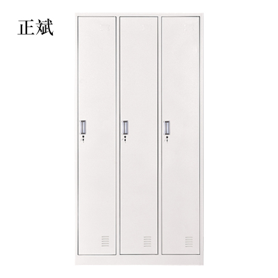 正斌加厚三门钢制更衣柜员工柜铁皮职工储物柜带锁存包柜鞋柜多门柜子三门钢制更衣柜