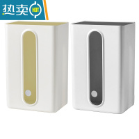 敬平免打孔纸巾架抽纸盒创意厕所壁挂式厨房卫生间纸巾盒倒挂置物架 (无盖款)2个装 灰色+白色