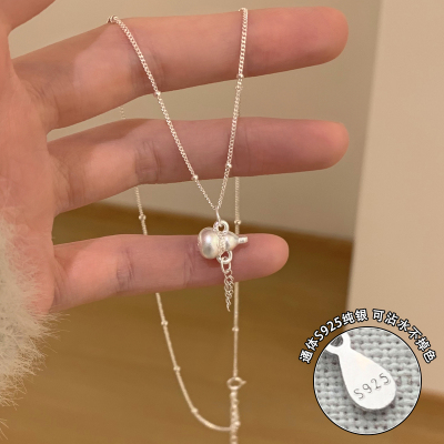纯银葫芦流苏锁骨链女生小众设计高级感新中式气质项链学生党送女朋友老婆情人节七夕生日礼物