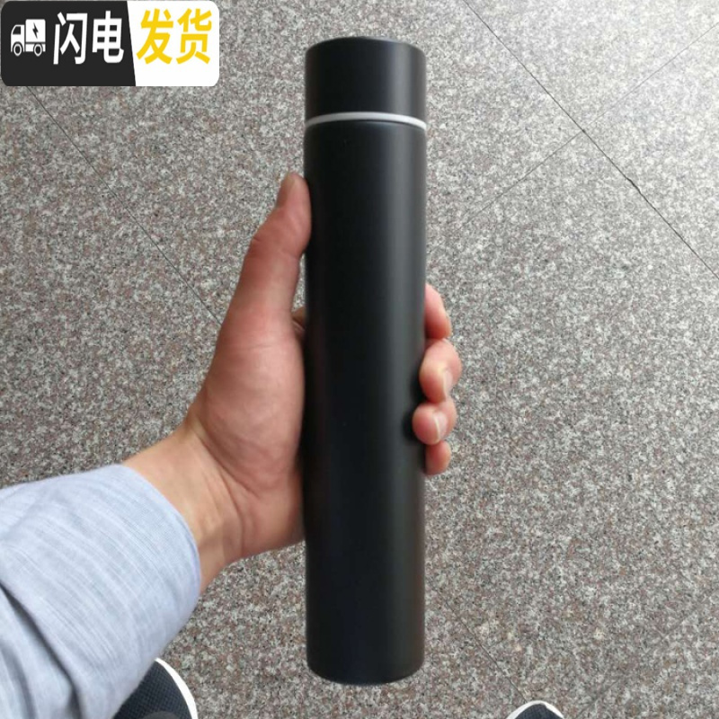 三维工匠防狼时尚男女神学生棒棒杯便携不锈钢保温杯细长个性创意户外水杯 310哑黑
