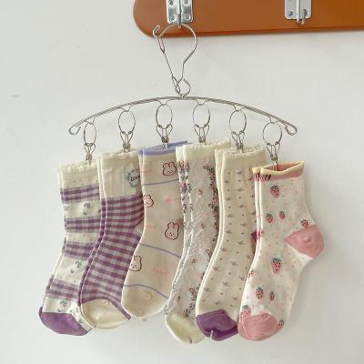 敬平袜子器!不锈钢多夹子晾衣架 晒袜子内衣裤宿舍收纳防风挂钩架