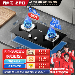 万家乐[双高火C2R1]燃气灶立式全进风灶具 5.0kw大火力台嵌两用换新 天然气