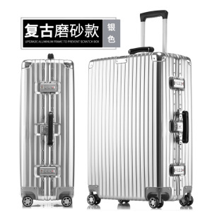 罗恩Ronoen铝框拉杆箱万向轮ins网红行李箱女韩版小清新旅行箱复古直角密码箱男登机箱20/24/26/29寸托运皮箱