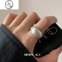 JiMi巨帅拉风!925银银戒指女 ins风冷淡拉丝磨砂素银极简日韩指环潮