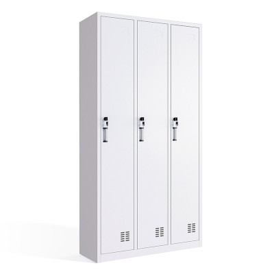慧采云 办公家具优质钢制常规三门办公柜铁皮柜更衣柜柜子收纳柜储物柜900*420*1800mm