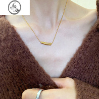 JiMi高奢范极简主义可水洗包金大气简洁项链立体质感锁骨链清新潮
