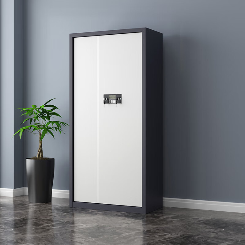 悦山钢制文件柜带斗通体保密柜灰白套色电子密码锁900*420*1850mmYSOA3fo04DZHTB