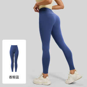 尴尬线瑜伽裤蜜桃提臀紧身裤高腰收腹运动裸感瑜伽裤女