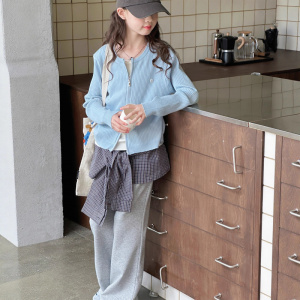 女童针织外套秋新款儿童装洋气秋装上衣时尚大童女孩毛衣开衫