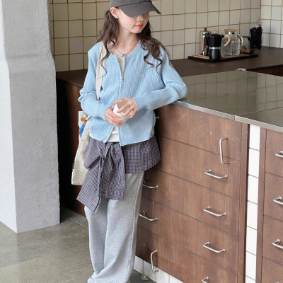 女童针织外套秋新款儿童装洋气秋装上衣时尚大童女孩毛衣开衫