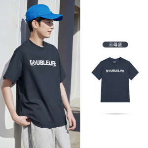 361°运动t恤男女同款夏季透气休闲宽松亲肤上衣印花圆领短袖