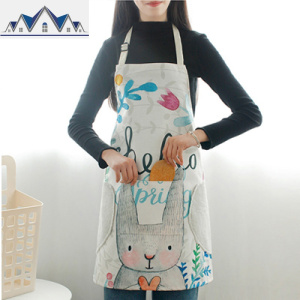 创意可擦手卡通兔子围裙家用成人厨房防污防油餐厅工作服女围裙 三维工匠