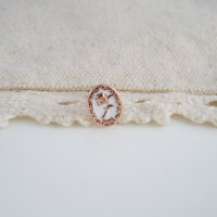 韩国进口个性耳钉 复古相框浮雕玫瑰气质耳骨钉单只粗杆送女朋友老婆情人节七夕生日礼物