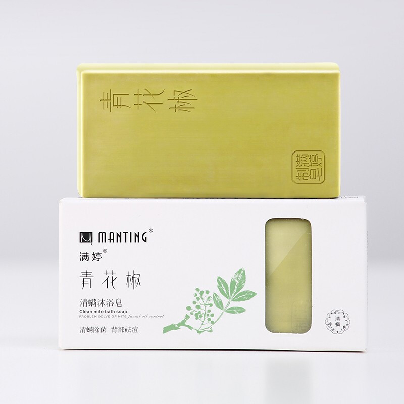 满婷(manting)青花椒清螨沐浴皂135g香皂女背部除螨除菌洗澡香皂