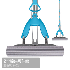 可伸缩免手洗吸水海绵拖把懒人拖布旋转式对折家用胶棉拖把