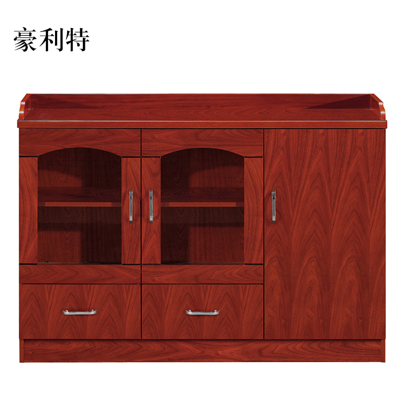 豪利特胡桃色餐边柜简约茶水柜三门1200*400*860[工厂现做 7天内发货]