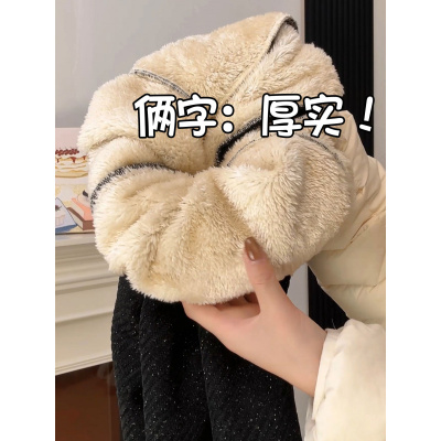 加绒加厚羊羔绒裤子女秋冬新款毛呢窄版直筒灯芯绒阔腿裤_568_110