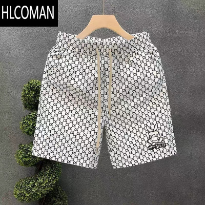 HLCOMAN高品质字母印花短裤男款夏季薄款五分裤2025新款男士高端欧货中裤
