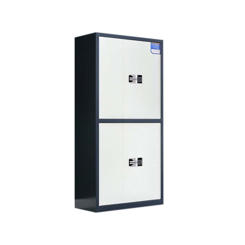 正斌保密柜财务档案柜文件柜办公室资料储物柜保险柜电子密码国保锁通双节灰框白门-国保密码锁