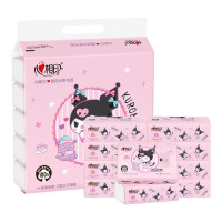 心相印手帕纸库洛米款40包*4层20片可湿水餐巾纸,4提800片大包装