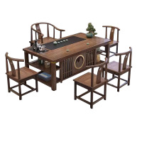 晋舰 茶台茶具套装一体禅意茶几茶桌椅组合泡茶台1.8祥和桌+围椅+4月牙