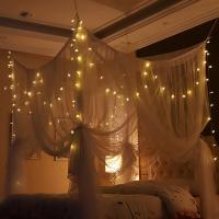 美帮汇免安装吸盘老式吊顶式蚊帐2米床幔家用榻榻米简易传统纹账INS