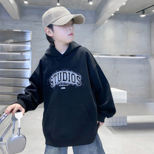 男童连帽卫衣春秋款2026新款中大童韩版上衣春季痞帅韩版儿童春装