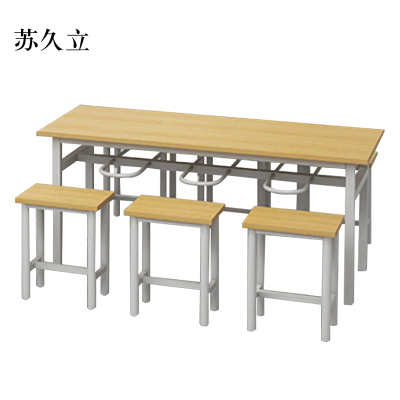 苏久立餐桌6人学校食堂小吃店快餐桌椅饭堂防火板桌1800*600*750[含椅]