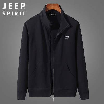 JEEP吉普春秋卫衣男士运动开衫外套薄款青年百搭宽松休闲上衣2028