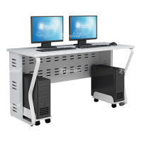 洛诗莲 (RoyceLand) 钢架电脑桌培训桌机房电脑桌学习桌课桌 双人位K款