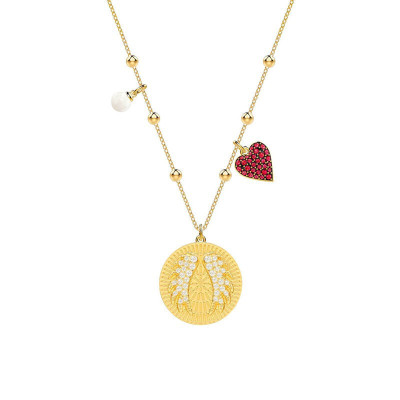 施华洛世奇luckygoddess浪漫华丽天使翅膀项链女女友镀金色5461