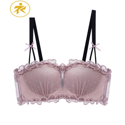 Ideamini抹胸式内衣套装无钢圈小胸聚拢防滑上托裹胸防下垂防走光少女文胸抹胸