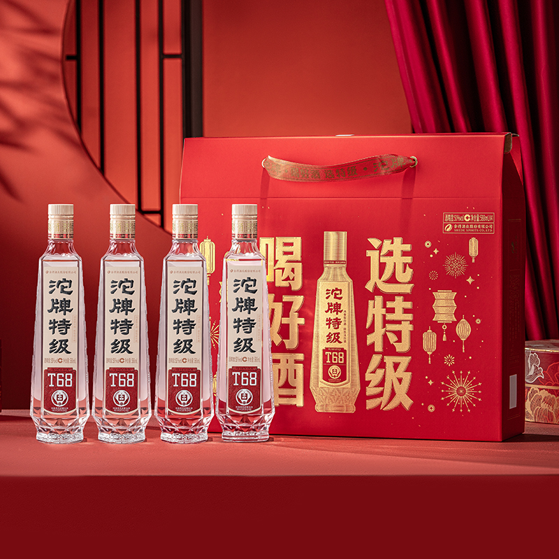 沱牌舍得 酒 沱牌特级T68礼盒50度588ml*4瓶/盒浓香型纯粮白酒