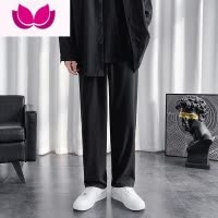 七斓日系美式裤子oversize垂感高级感oldschool灰色直筒休闲西装裤男