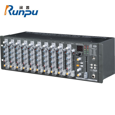 润普Runpu 国产化专业会议十二路调音台 12路标准3U机箱式调音台/舞台户外演出RP-RX1202